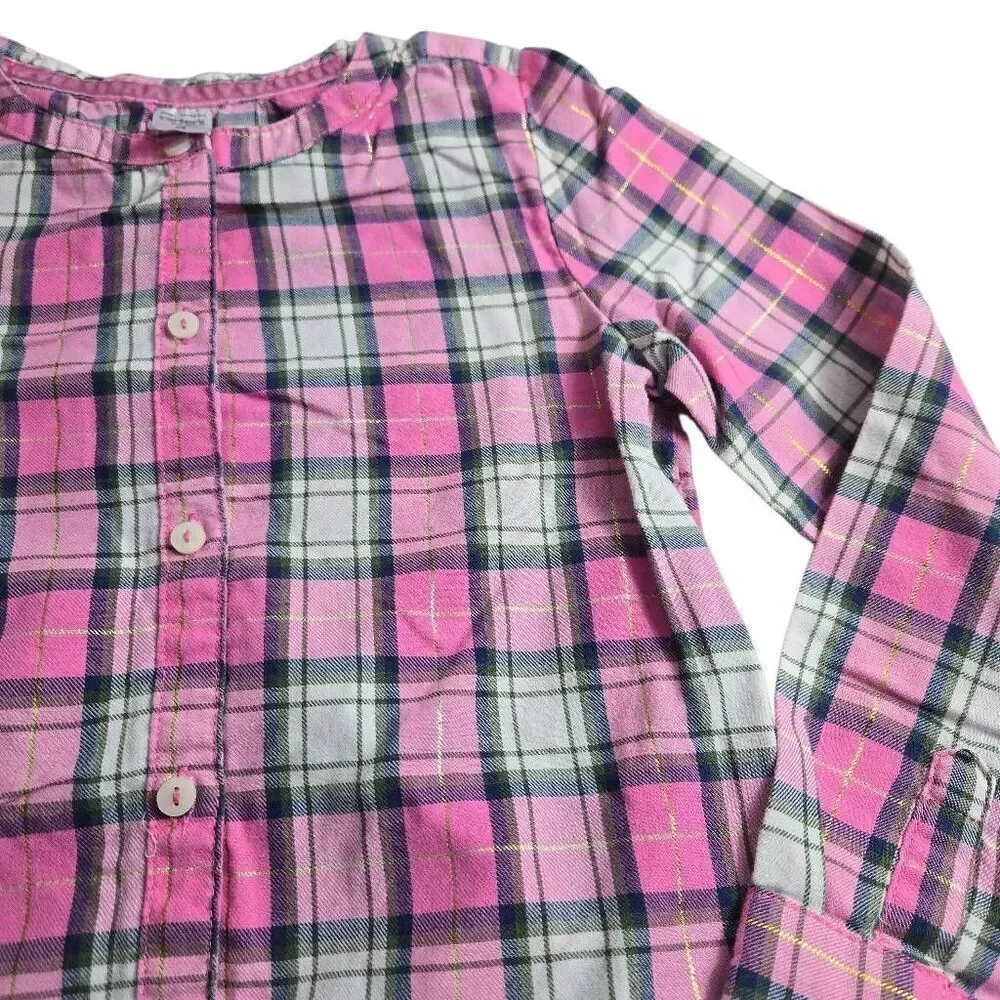 Carter's pink gold plaid buttondown shirt 8